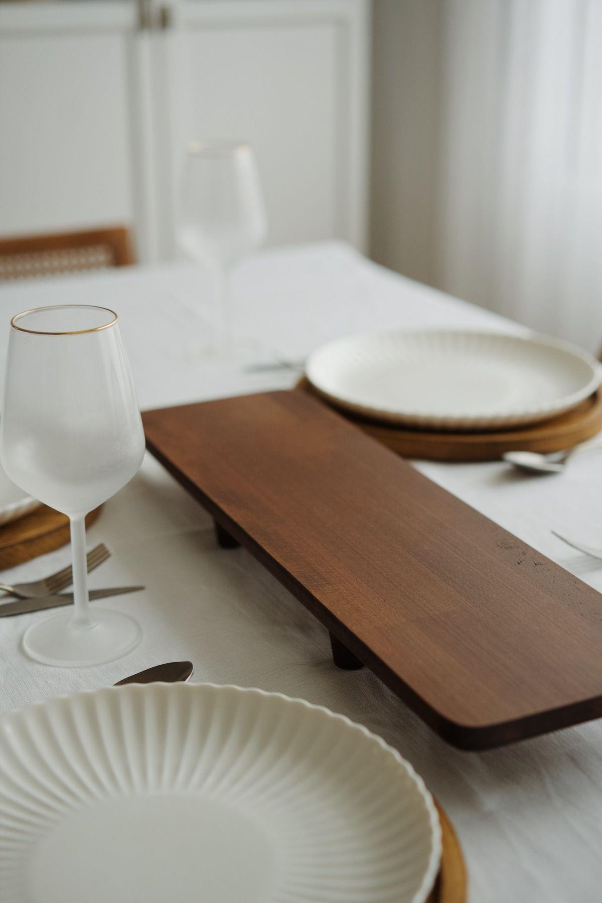 Ahşap Ayaklı Sofra Sunumluğu (16 x 56 cm )