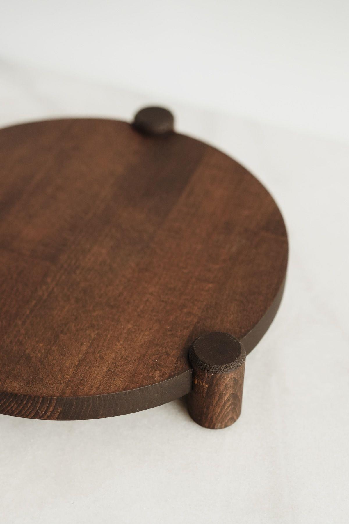 Ahşap Yuvarlak Ayaklı Stand (25 Cm)