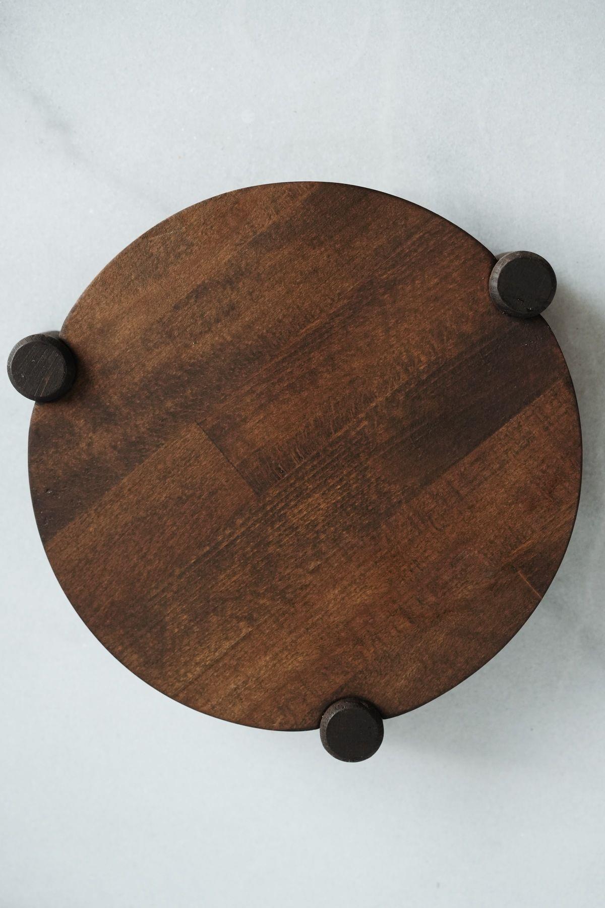 Ahşap Yuvarlak Ayaklı Stand (25 Cm)