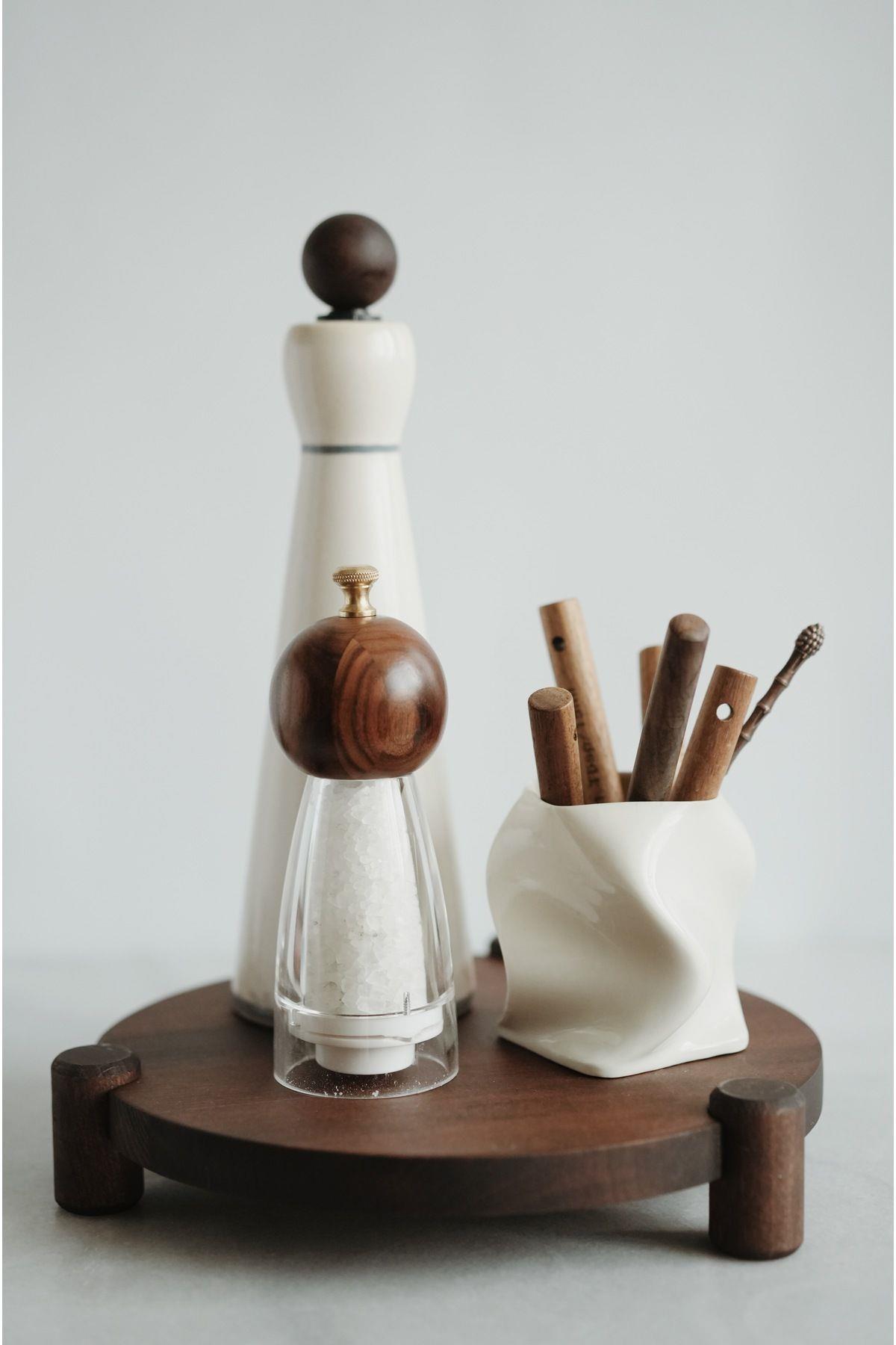 Ahşap Yuvarlak Ayaklı Stand (25 Cm)