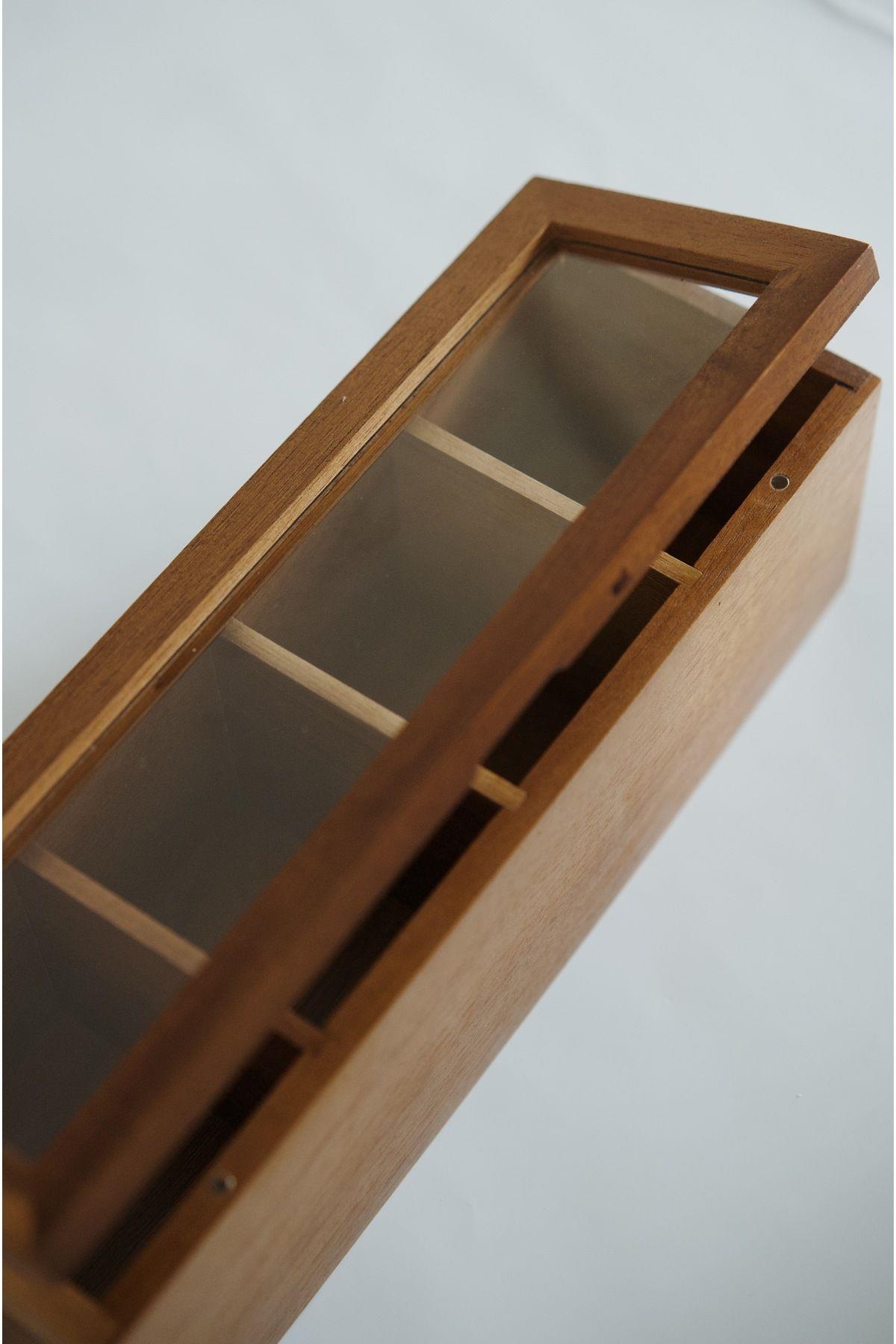 Akasya Bölmeli Çay Kutusu ( 4 Bölmeli)