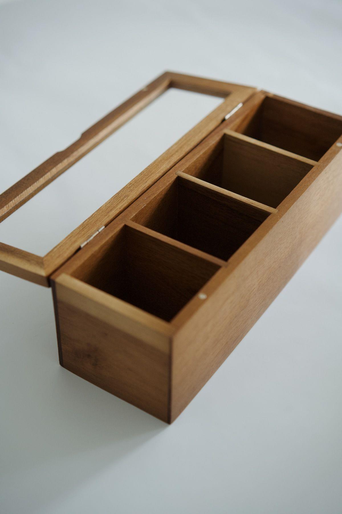 Akasya Bölmeli Çay Kutusu ( 4 Bölmeli)