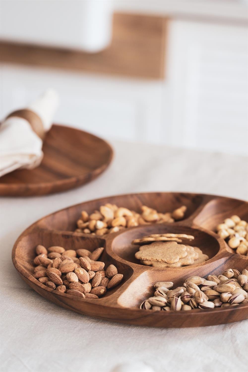 Akasya Bölmeli Kuruyemiş Tabağı