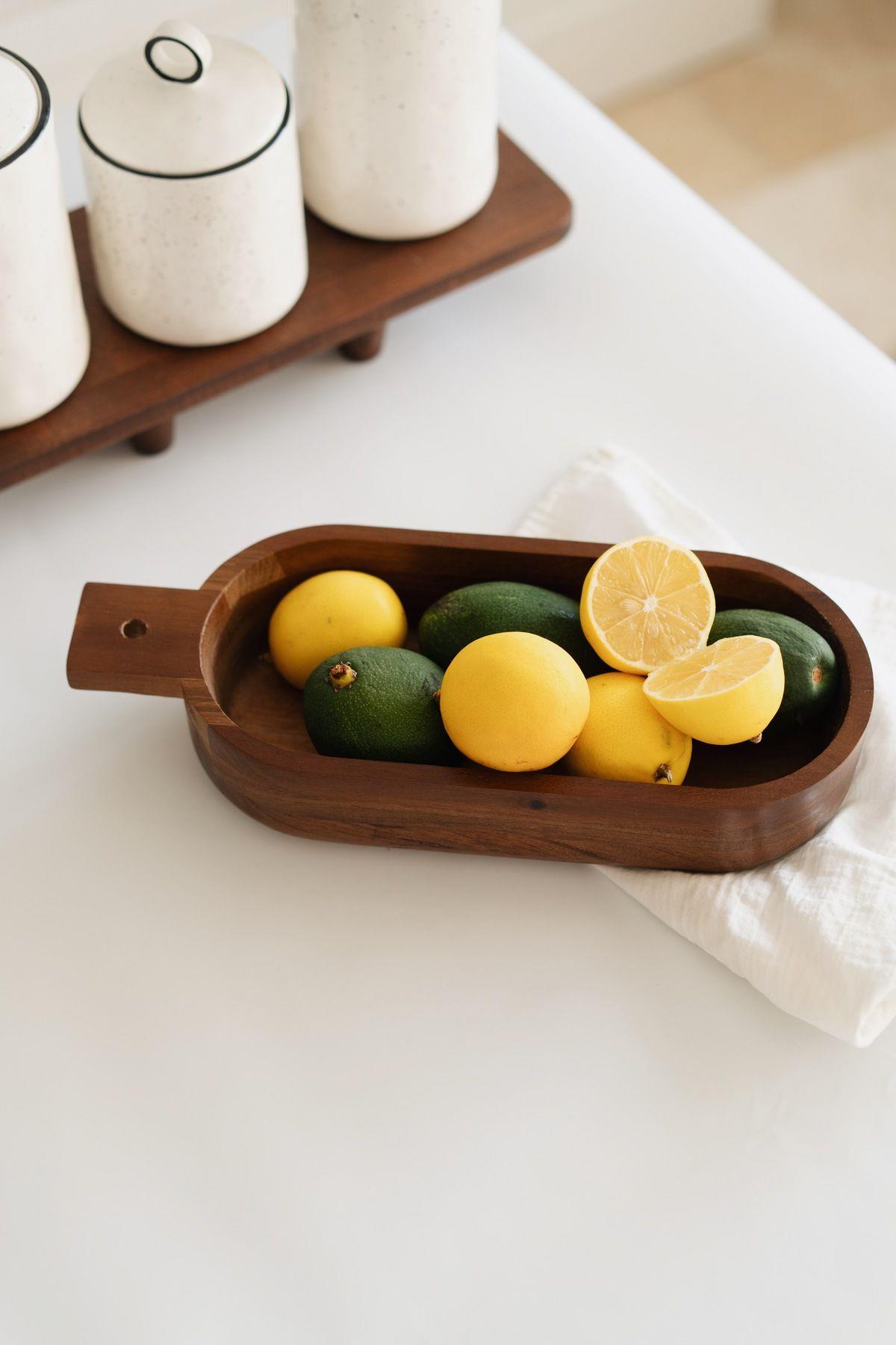 Akasya Oval Kulplu Derin Sunumluk Kase