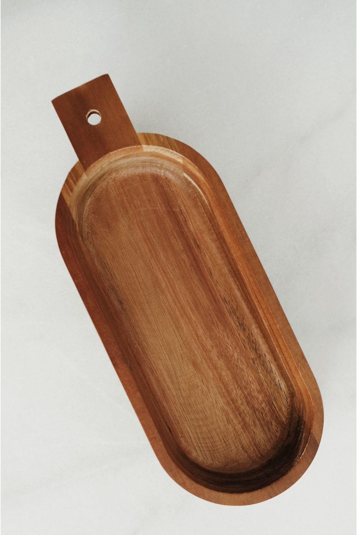 Akasya Oval Kulplu Derin Sunumluk Kase