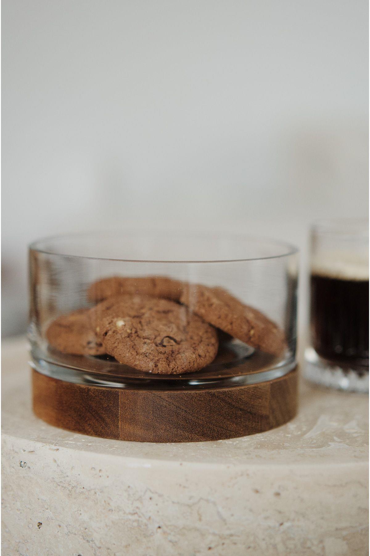 Akasya Standlı Cam Kase (15cm)