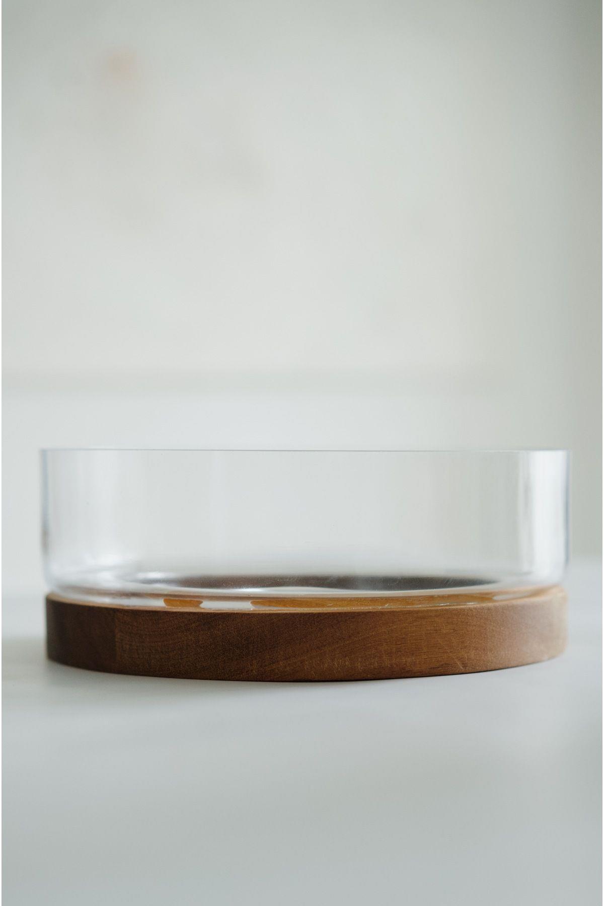 Akasya Standlı Cam Kase (22 cm)