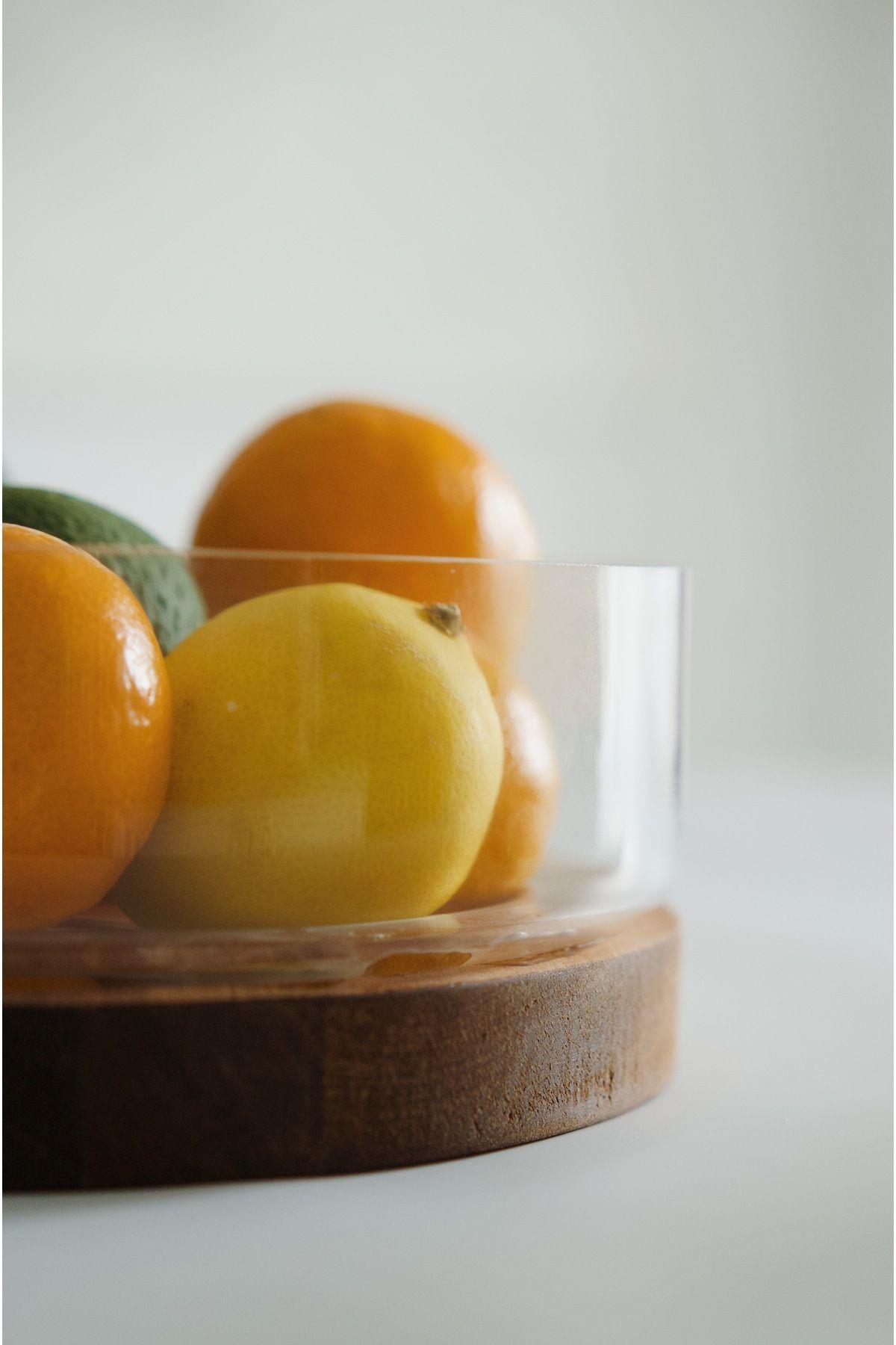 Akasya Standlı Cam Kase (22 cm)