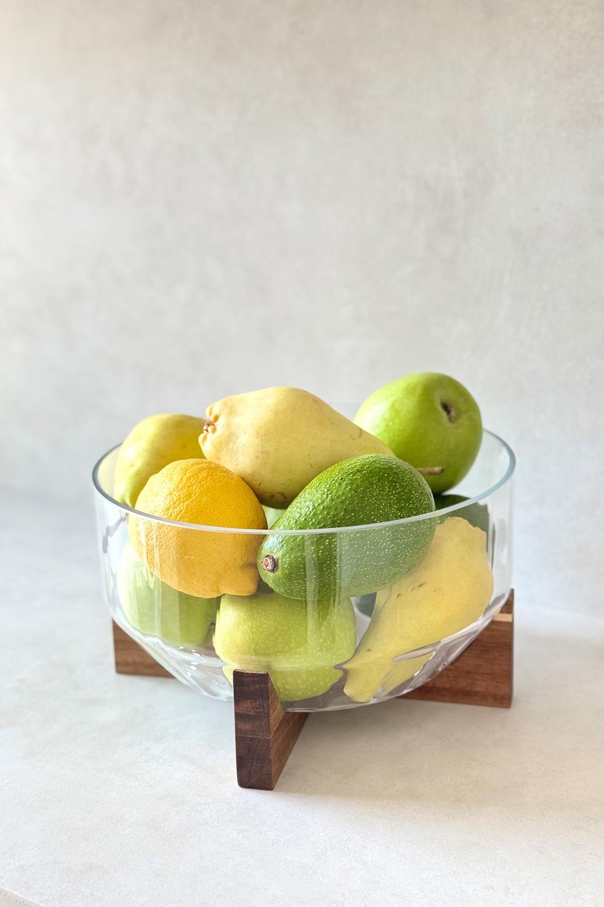 Akasya Standlı Meyve Kasesi (Büyük Boy)