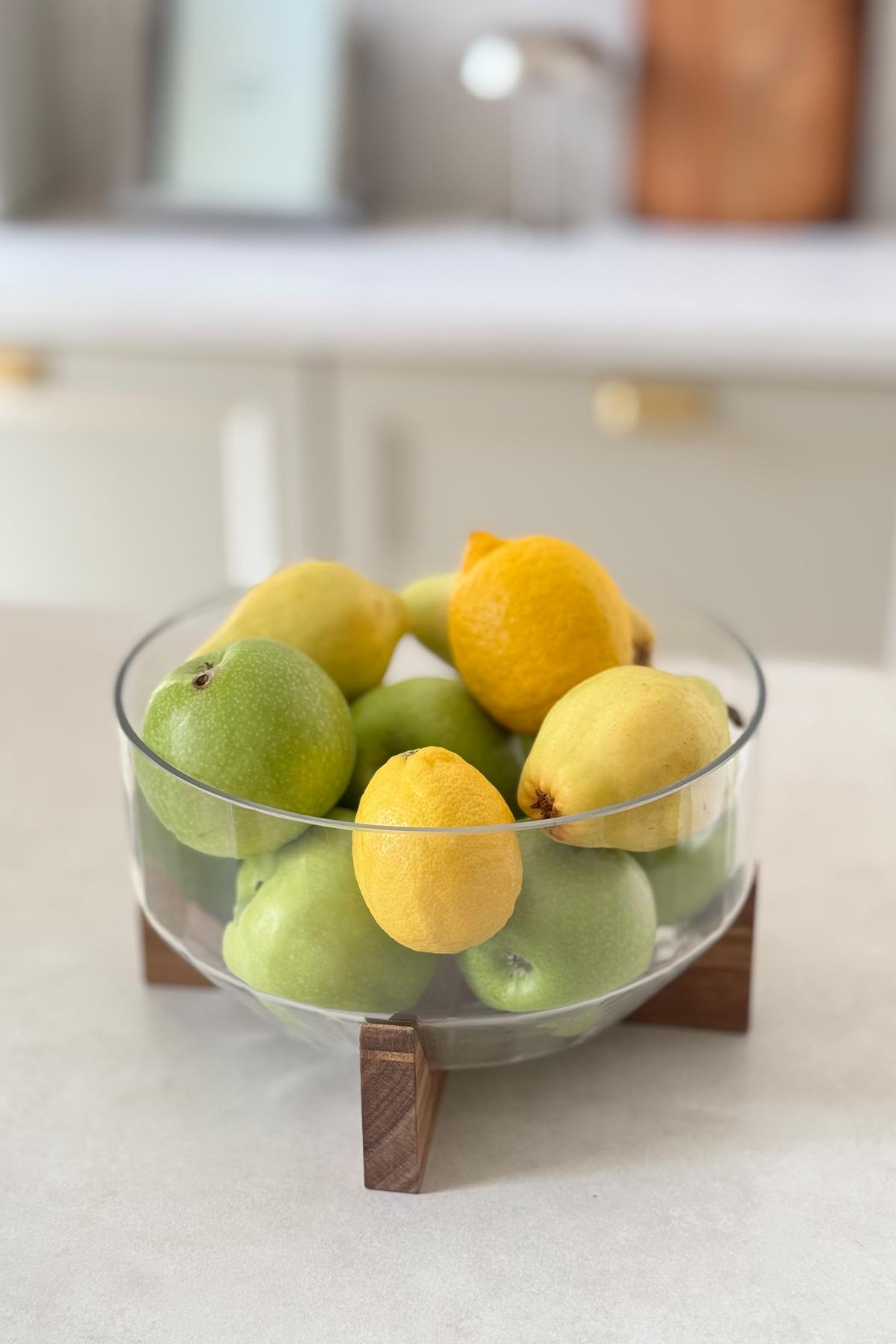 Akasya Standlı Meyve Kasesi (Büyük Boy)