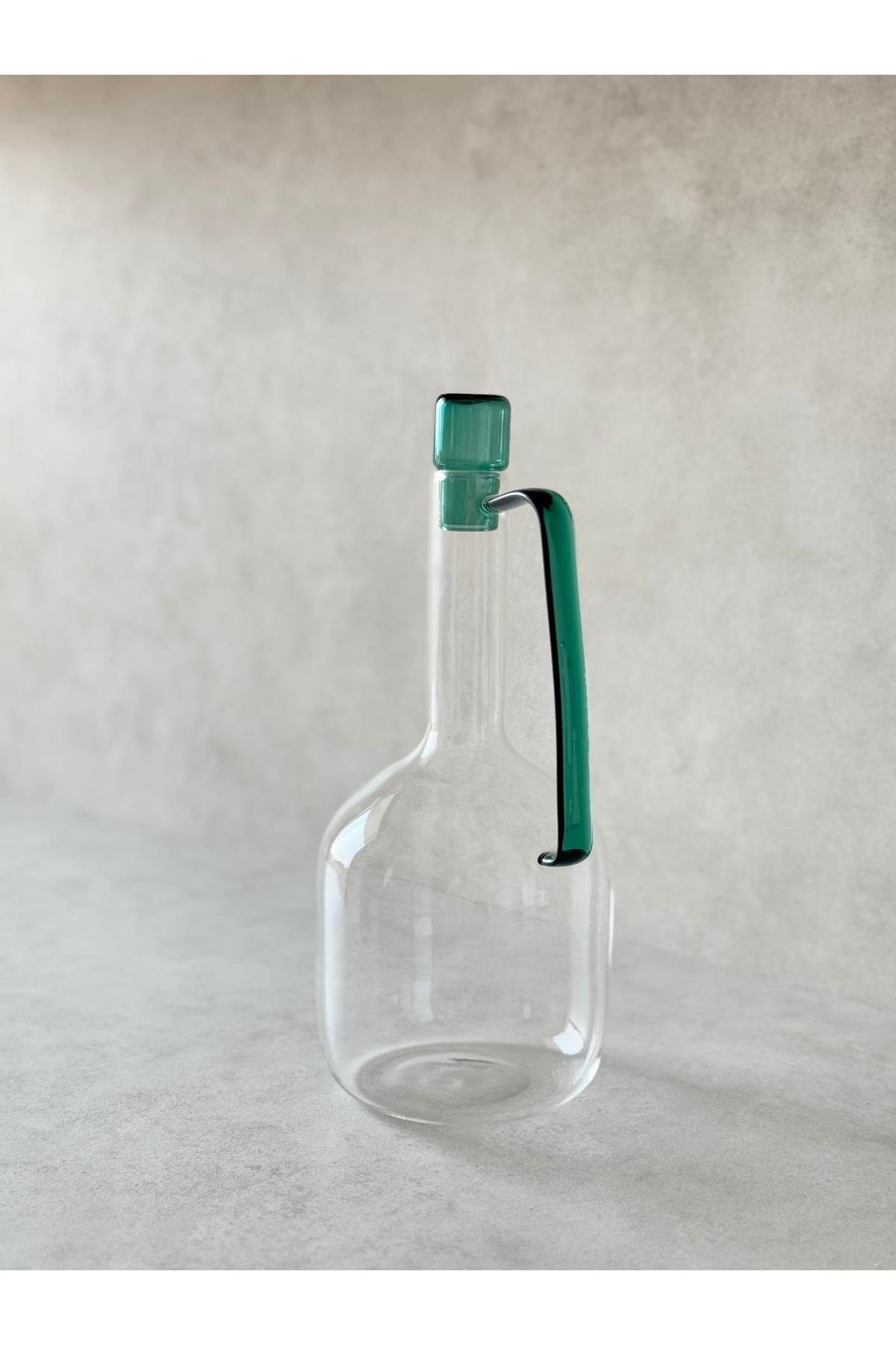 Borosilikat Cam Uzun Model Sürahi (Yeşil)