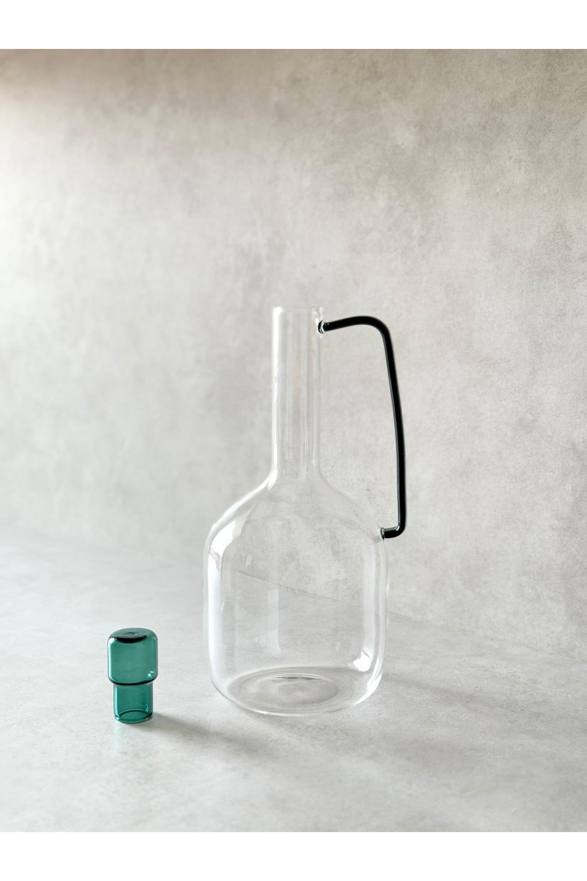 Borosilikat Cam Uzun Model Sürahi (Yeşil)