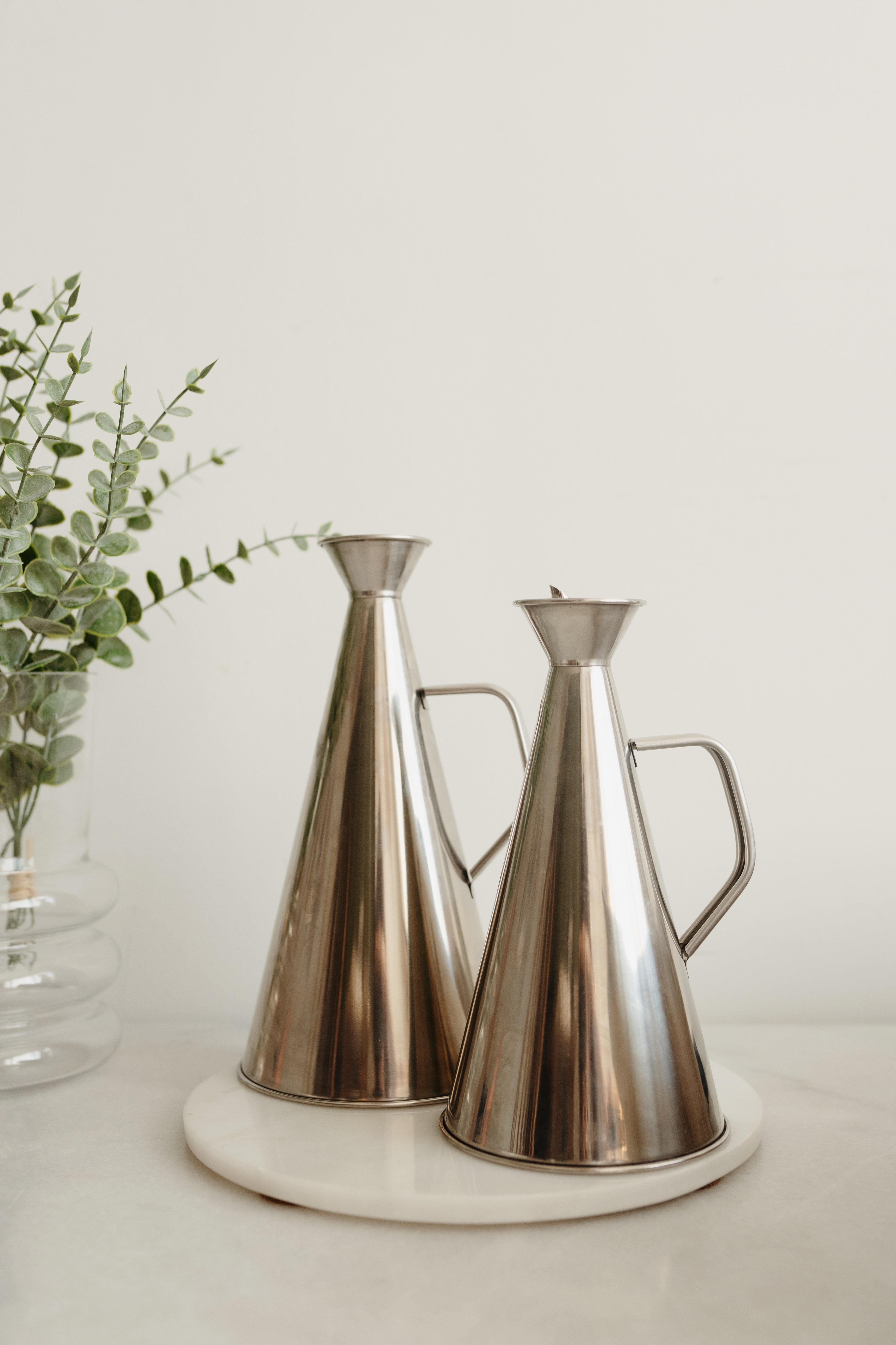 Dekorzdükkan Valery 2'li Paslanmaz Çelik Yağdanlık Seti