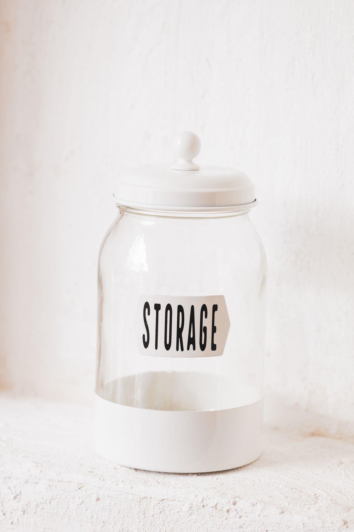 Galvaniz Kaplama Cam Depolama Kavanozu (1500 ml)