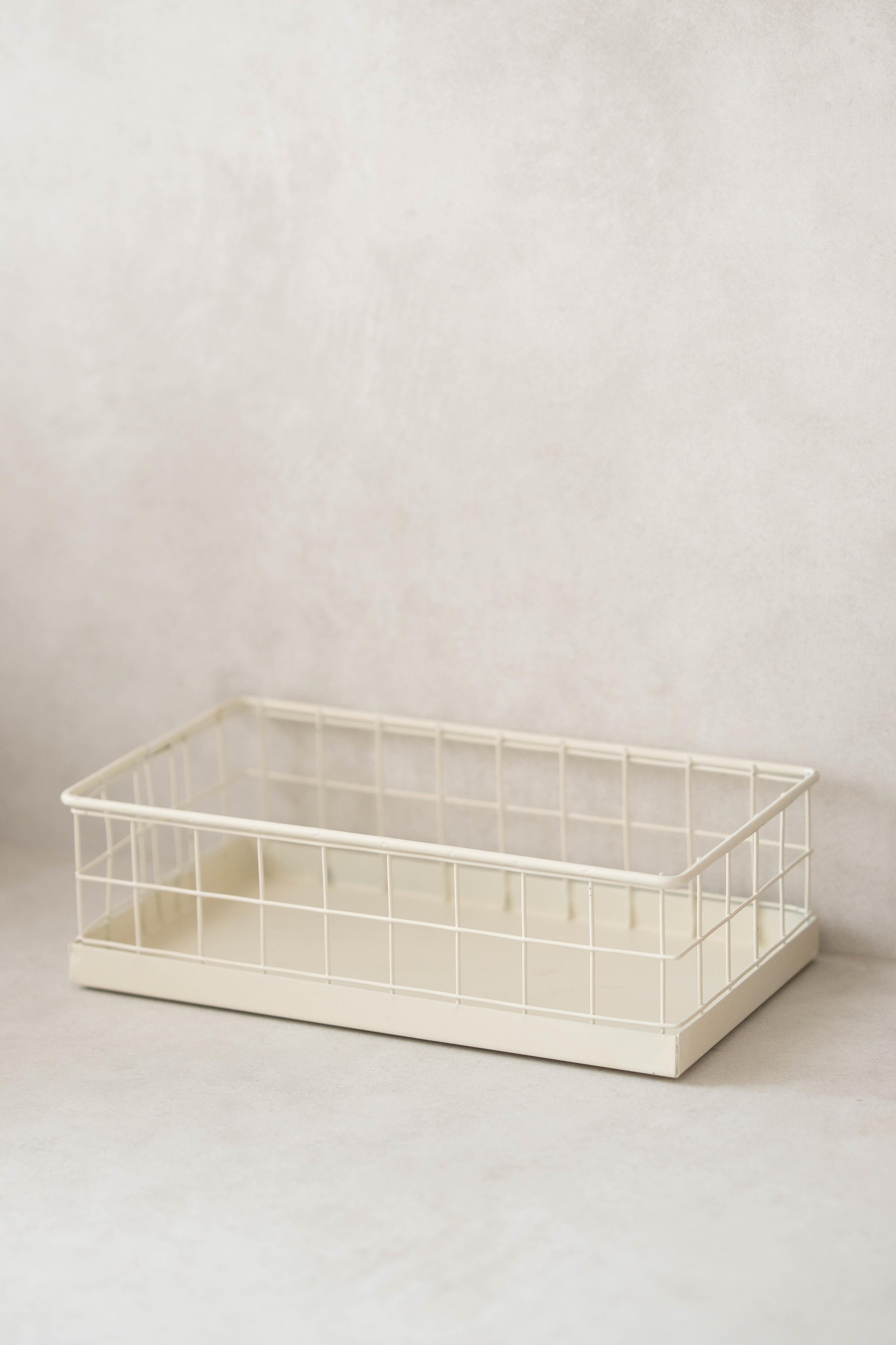 Galvaniz Krem Renk Organizer Tel Tepsi