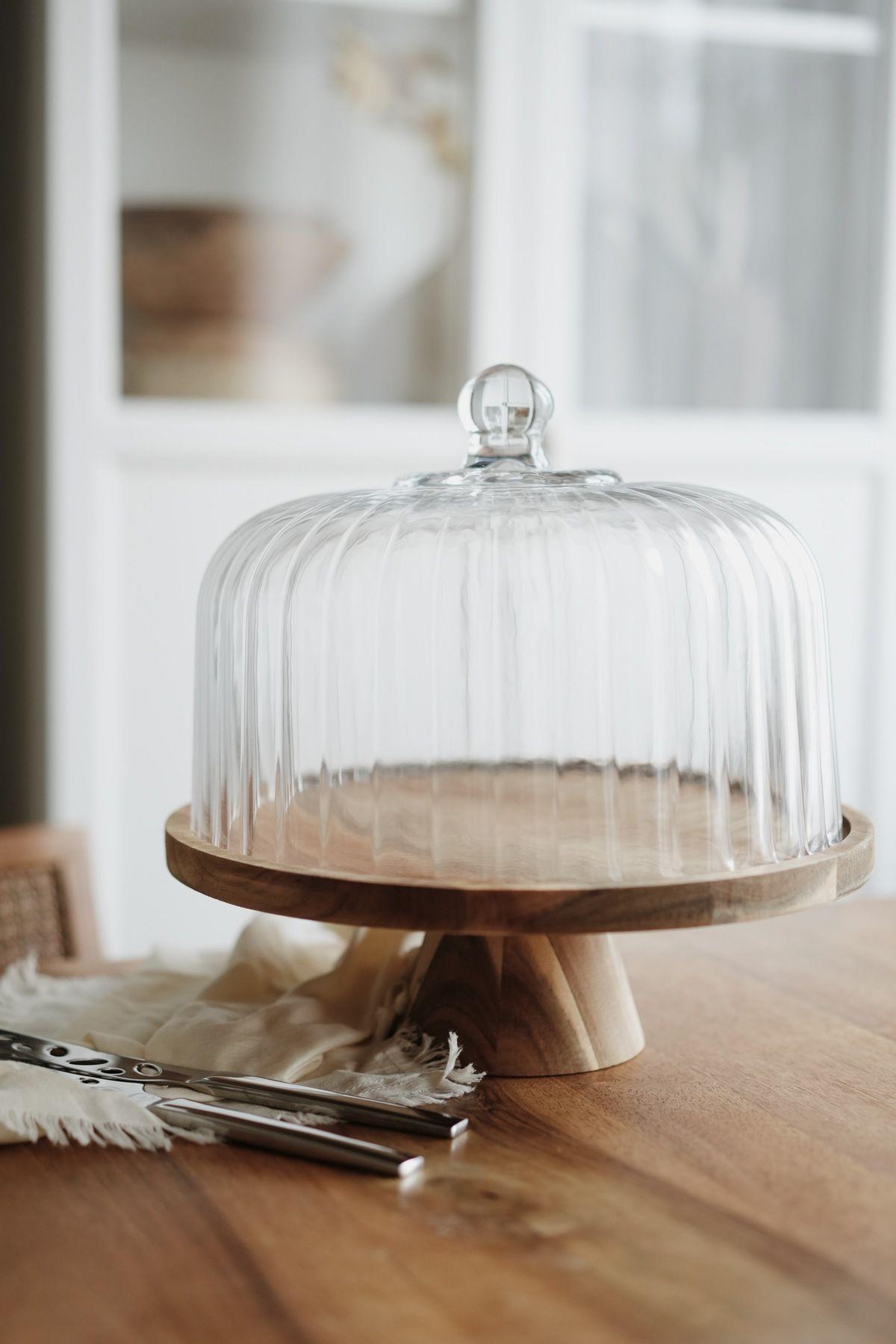 Homes Akasya Standlı Cam Kek Fanusu (Büyük Boy)