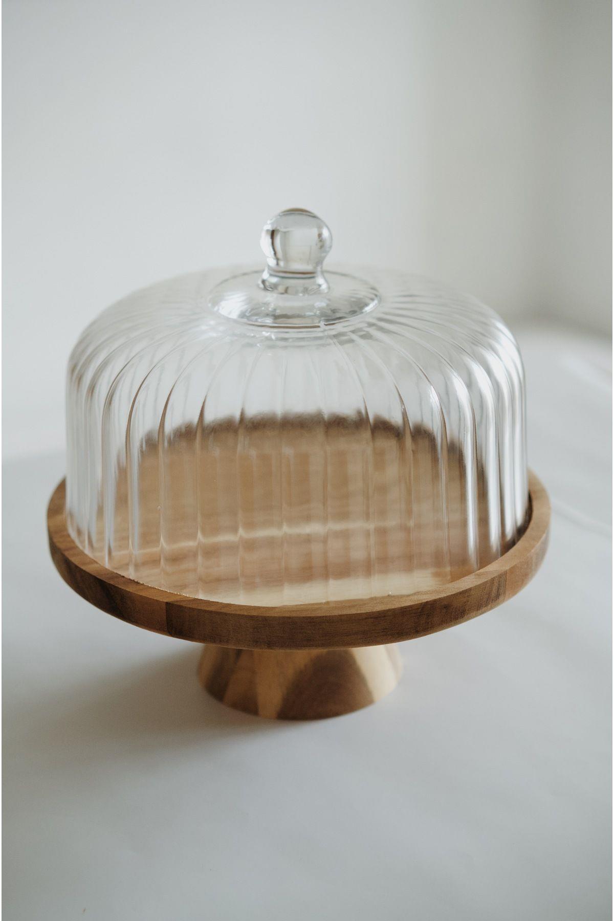 Homes Akasya Standlı Cam Kek Fanusu (Küçük Boy)