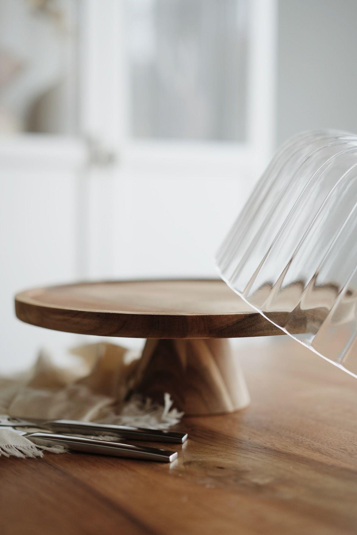 Homes Akasya Standlı Cam Kek Fanusu (Küçük Boy)