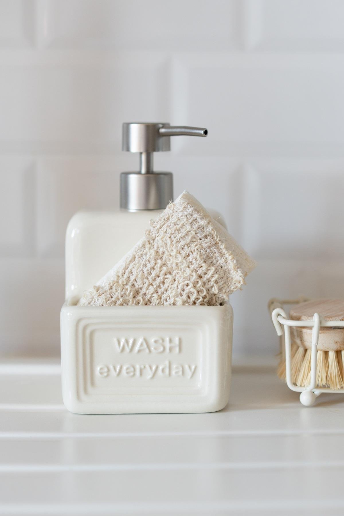 Krem Seramik Sıvı Sabunluk- 04