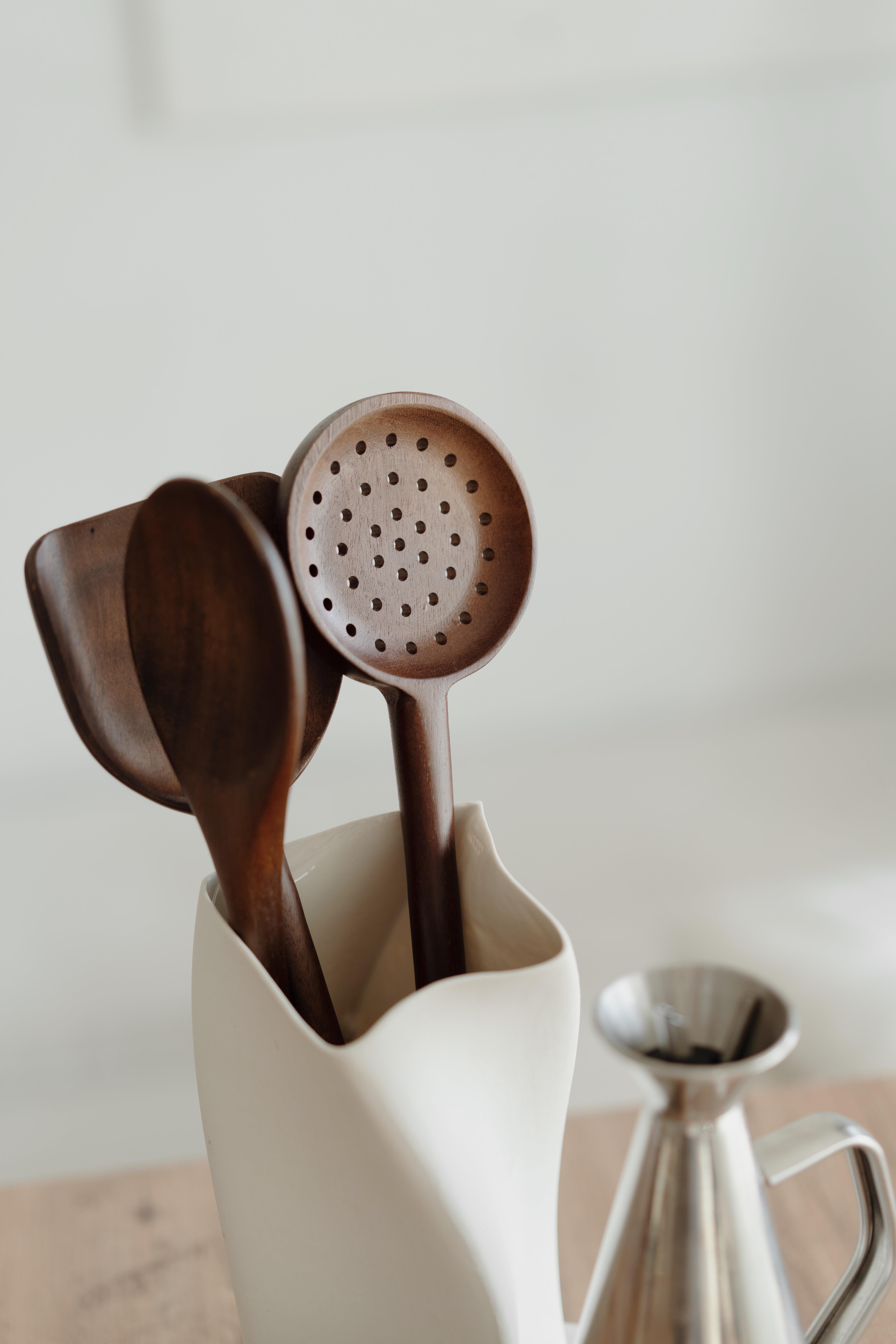 Lenora 3'lü Akasya Metal Saplı Kaşık Seti