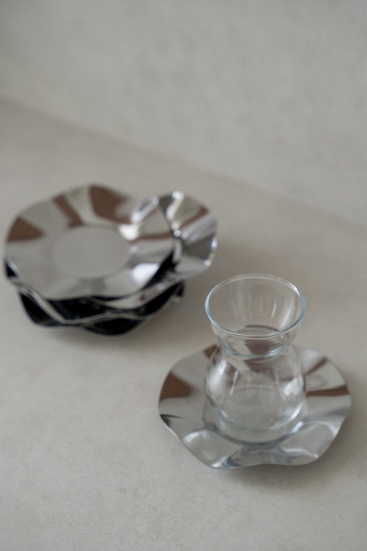 Liva Silver 6'lı Paslanmaz Çelik Çay Tabağı Seti