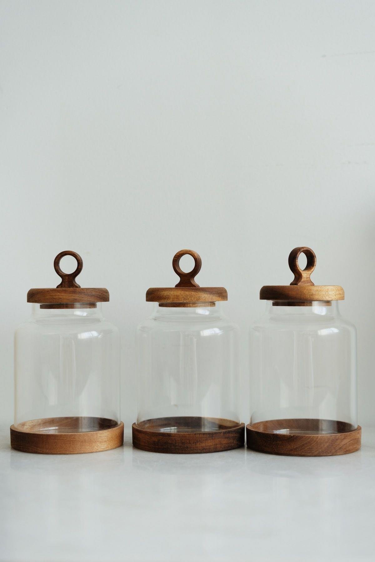 Ring 3'lü Akasya Kapaklı Kavanoz Seti