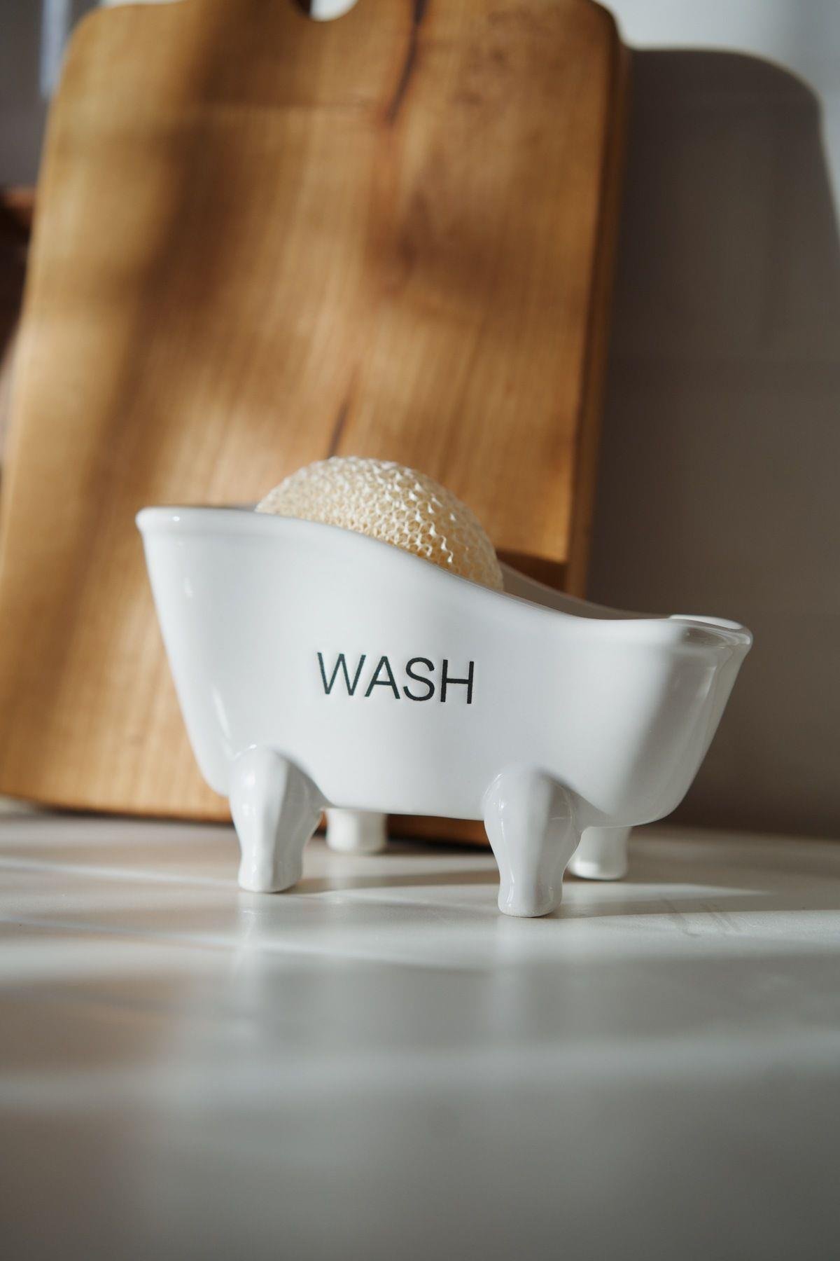 Seramik Katı Sabunluk (Sünger Dahildir)