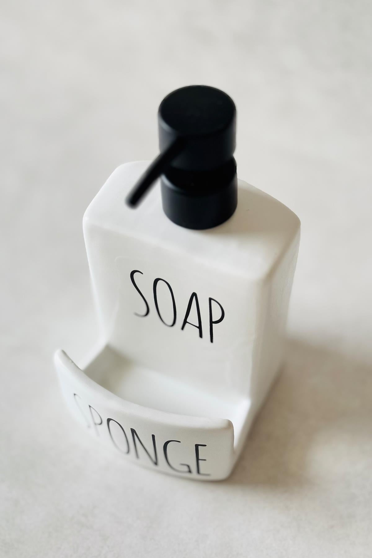 Soap & Sponge Seramik Sıvı Sabunluk