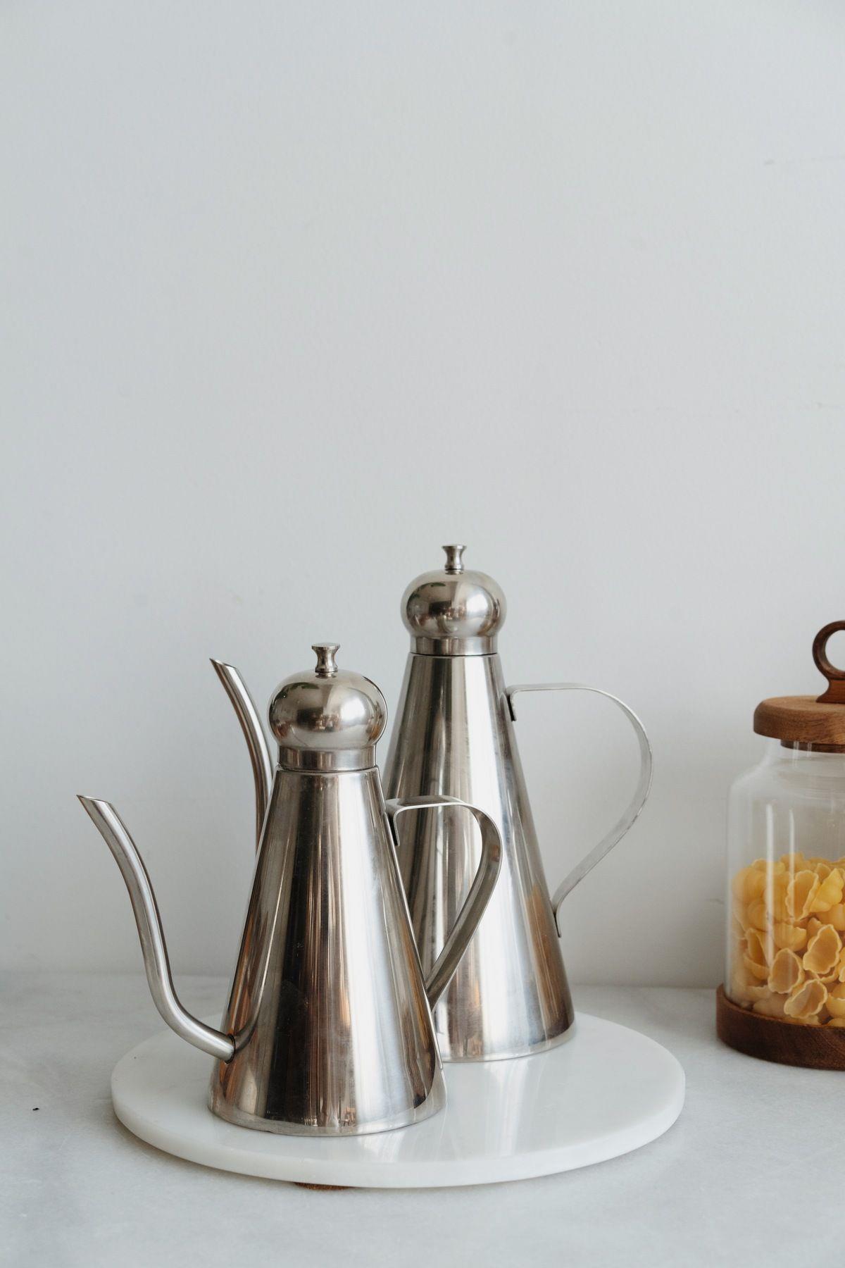 Vanessa 2'li Paslanmaz Çelik Kapaklı Yağdanlık Seti