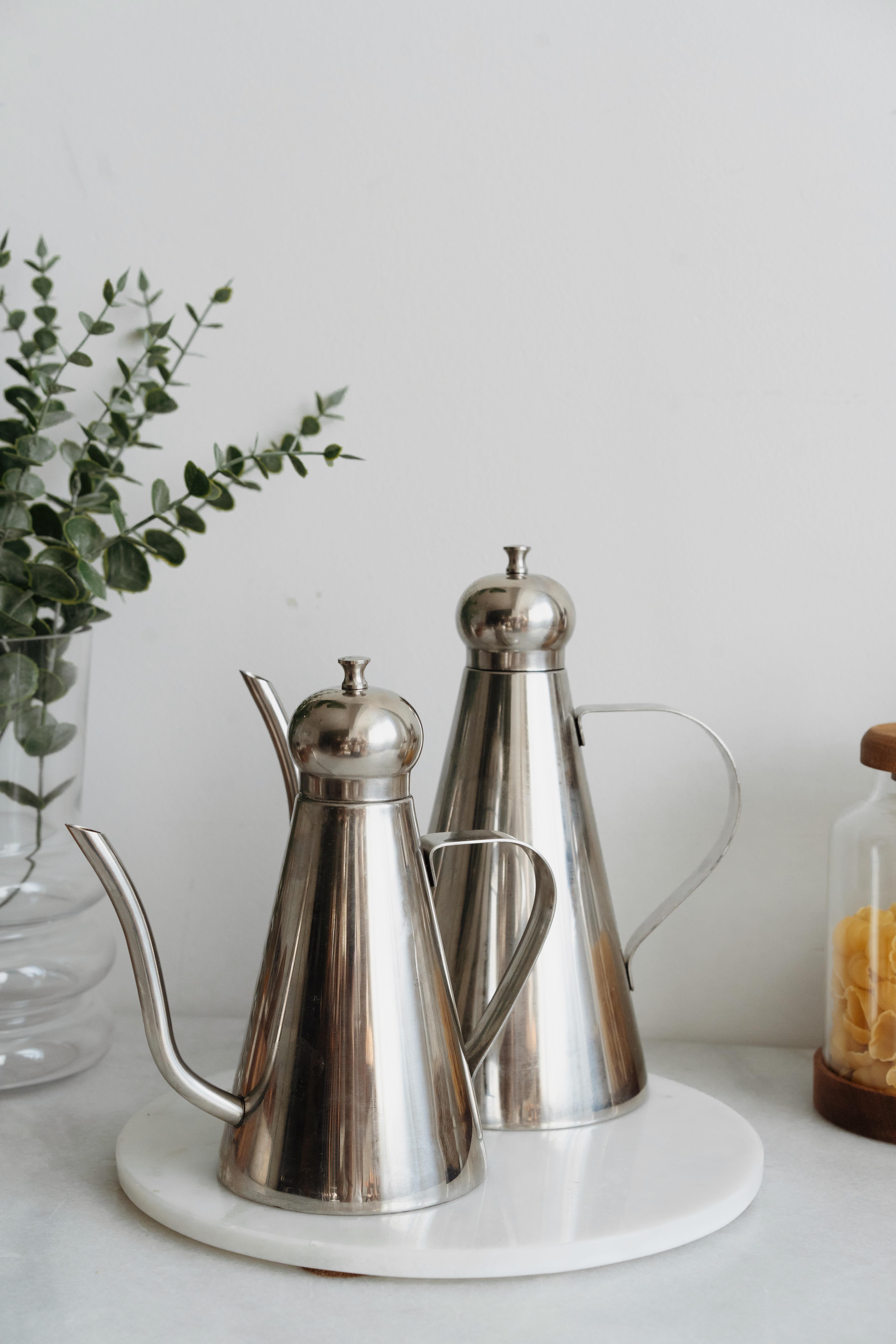 Vanessa 2'li Paslanmaz Çelik Kapaklı Yağdanlık Seti