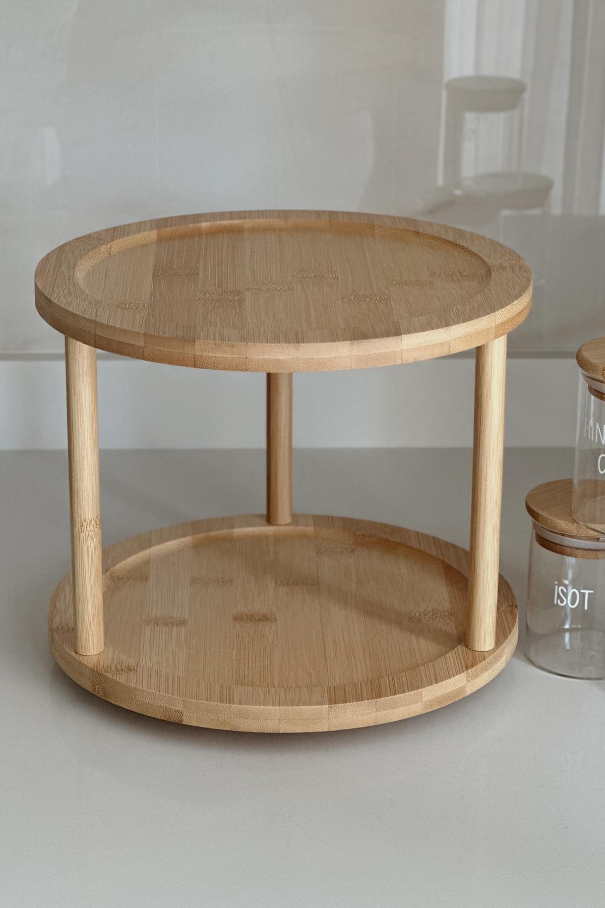 Yuvarlak Ahşap Döner Stand