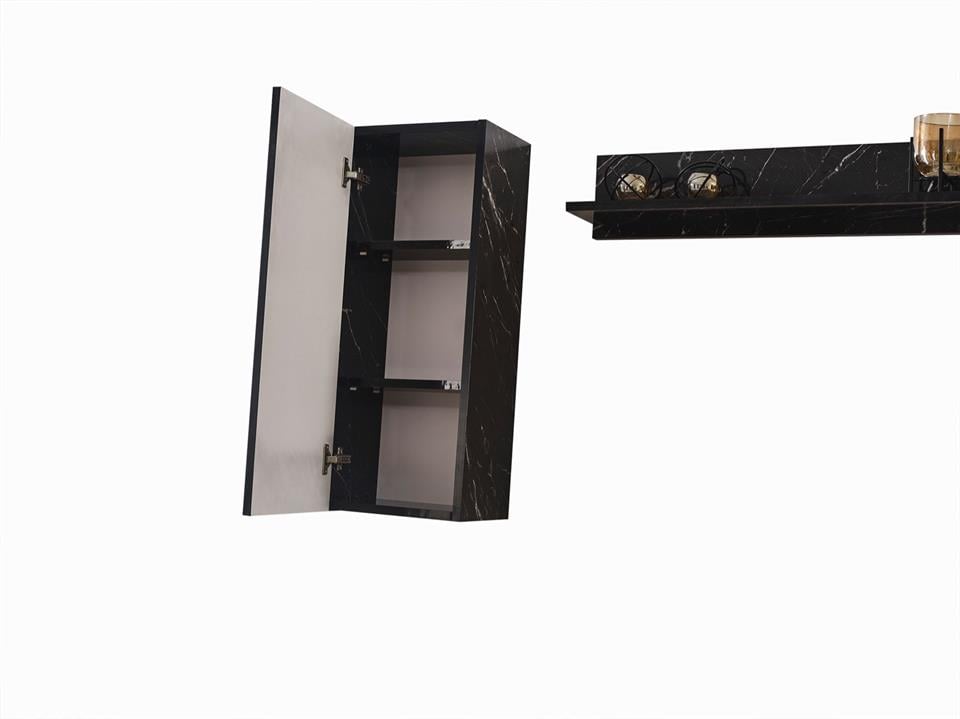 Beykoz Siyah Şömineli Üst Modül