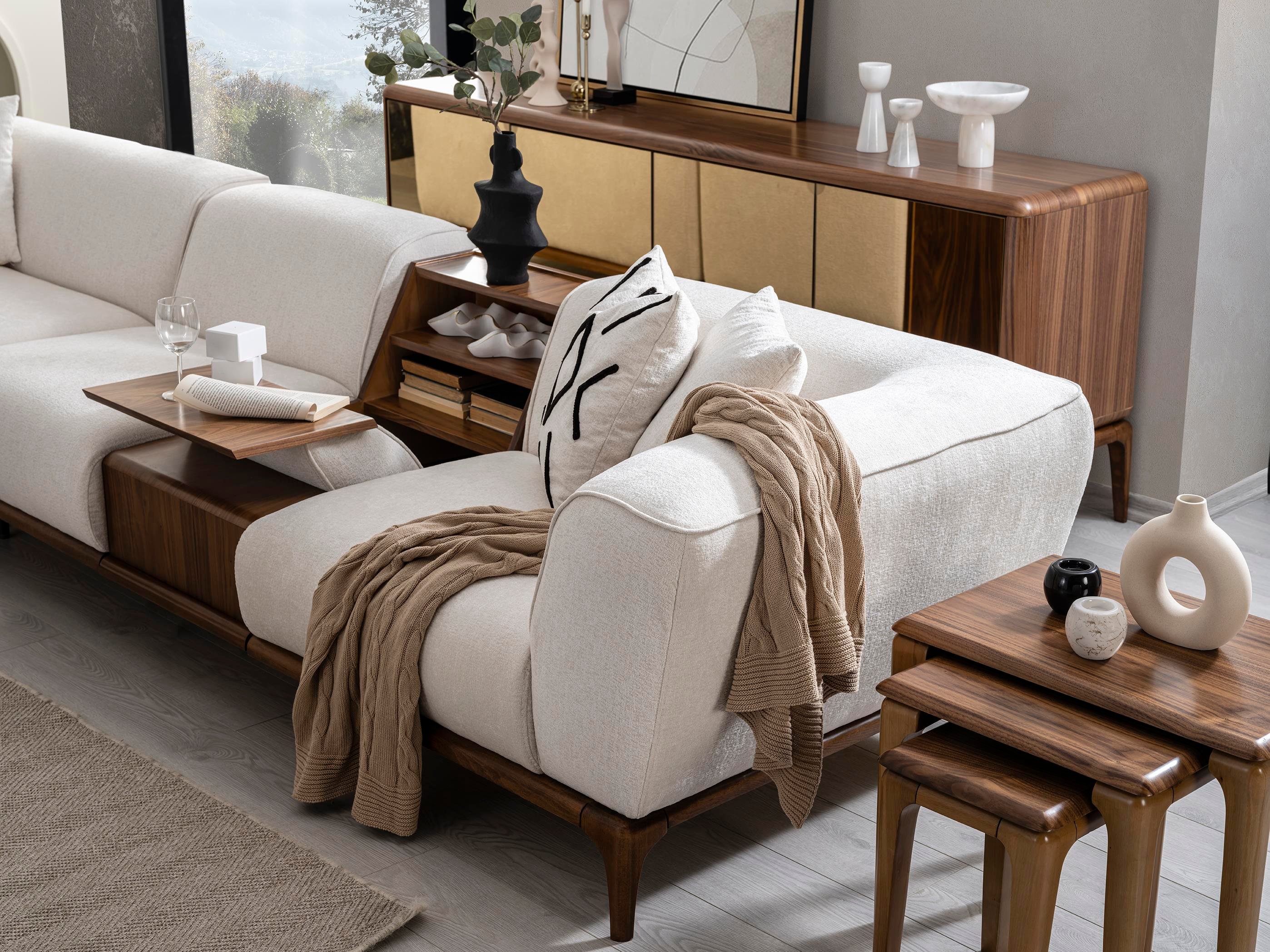 Lotus Plus Köşe 105 cm Kollu Modül