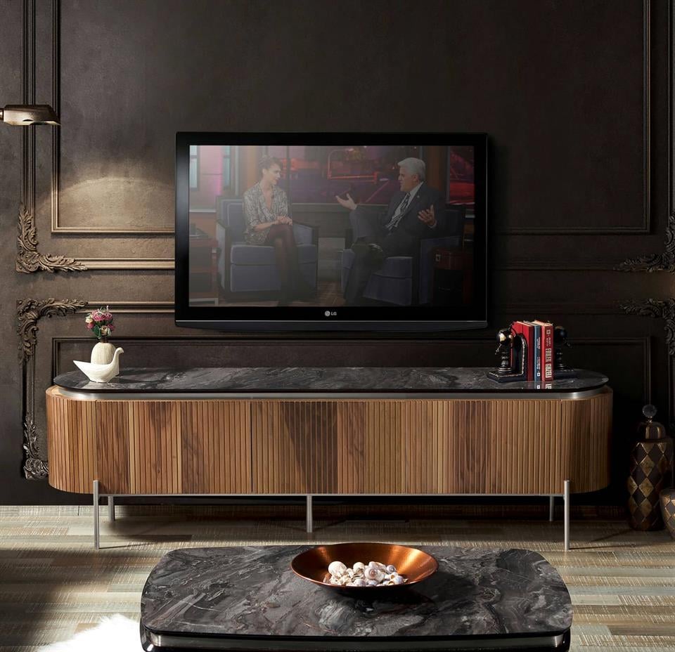 Tesla Ceviz Gold Tv Alt Blok