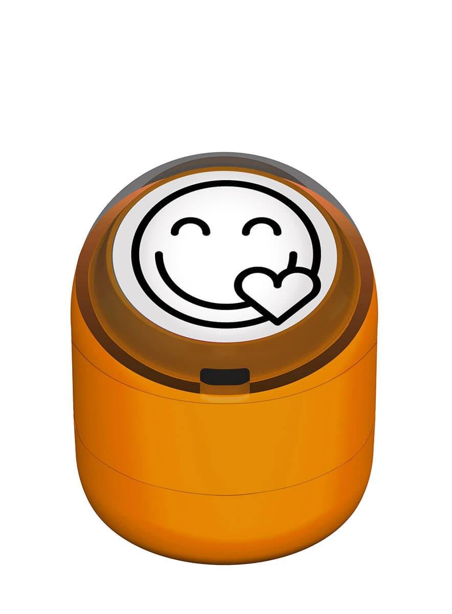 Gülen Emoji Kalp Motivasyon Kaşesi 22mm Yuvarlak Teknobutik.com'da