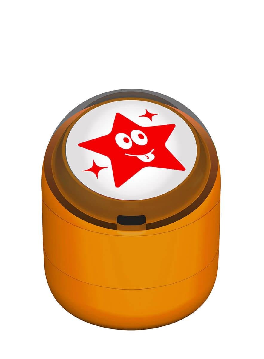 Şakacı Yıldız Emojili Motivasyon Kaşesi 22mm Yuvarlak Teknobutik.com'da