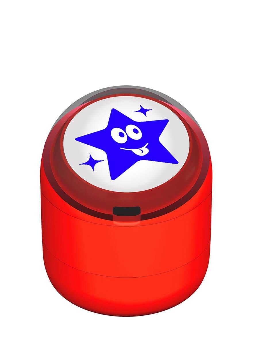 Şakacı Yıldız Emojili Motivasyon Kaşesi 22mm Yuvarlak Teknobutik.com'da