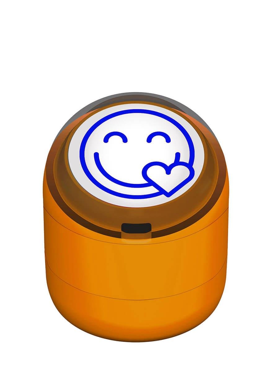 Gülen Emoji Kalp Motivasyon Kaşesi 22mm Yuvarlak Teknobutik.com'da