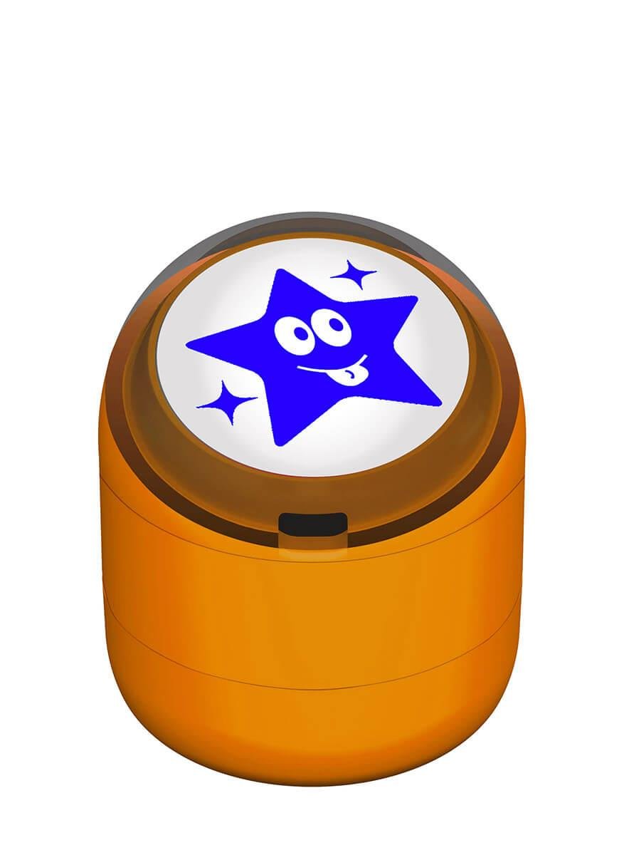 Şakacı Yıldız Emojili Motivasyon Kaşesi 22mm Yuvarlak Teknobutik.com'da