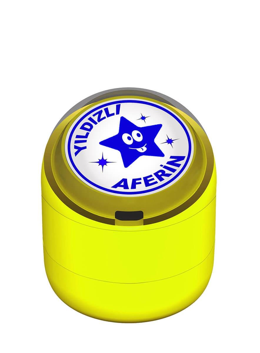 Yıldızlı Aferin Motivasyon Kaşesi 22mm Yuvarlak Teknobutik.com'da