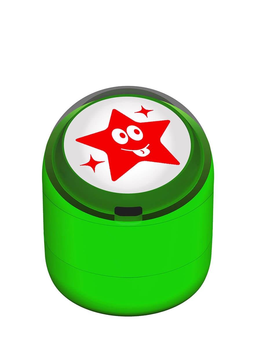 Şakacı Yıldız Emojili Motivasyon Kaşesi 22mm Yuvarlak Teknobutik.com'da