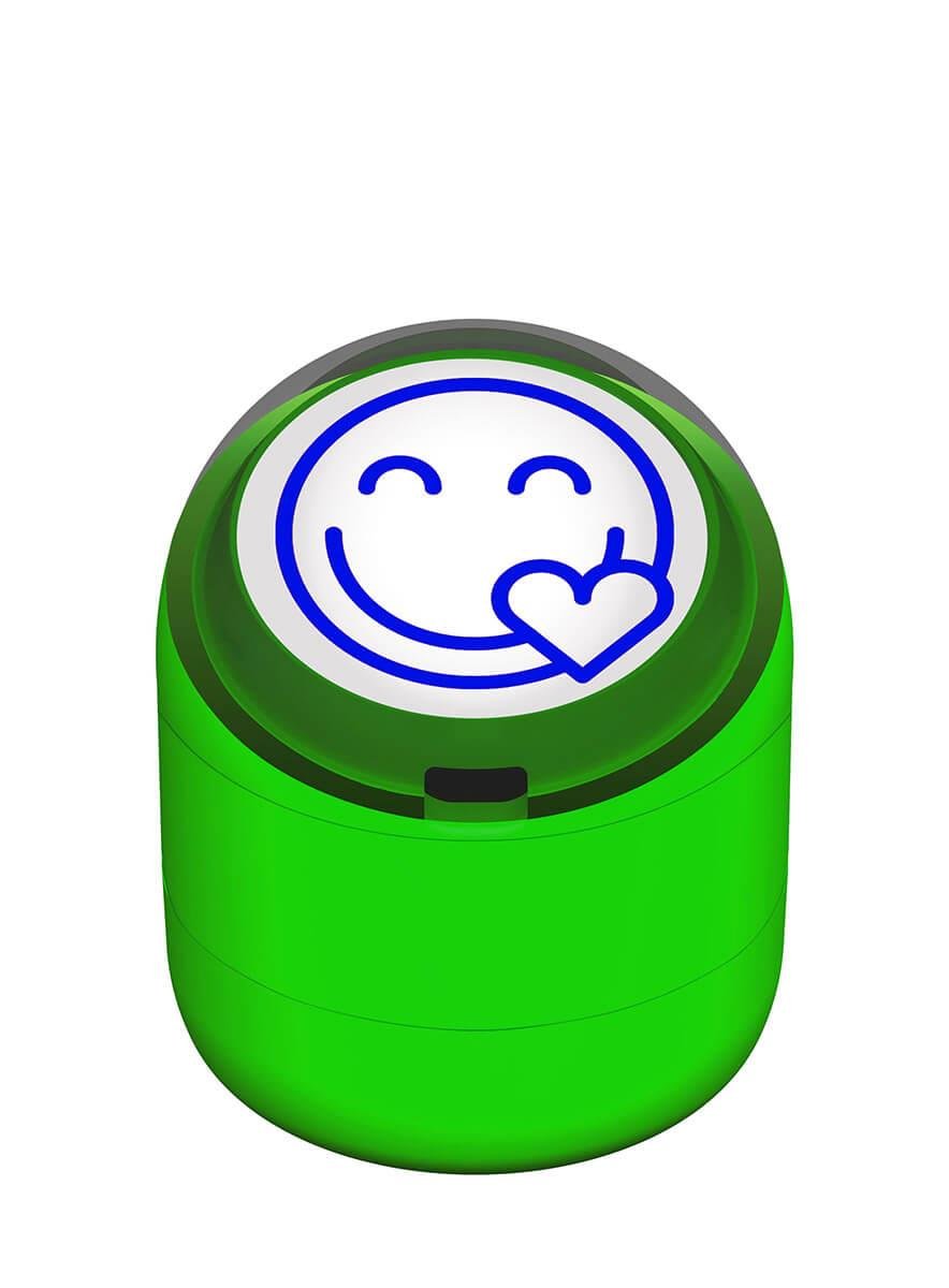 Gülen Emoji Kalp Motivasyon Kaşesi 22mm Yuvarlak Teknobutik.com'da