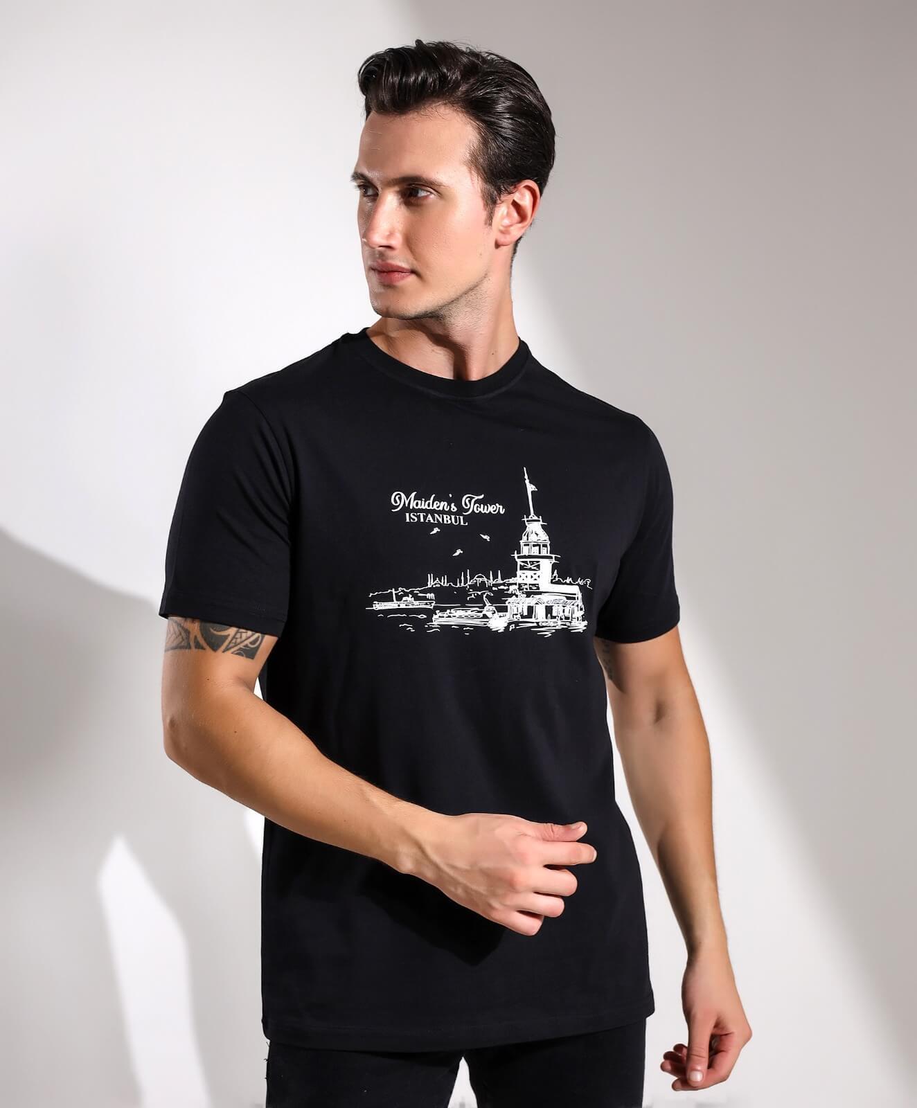 Maiden's Tower İstanbul Baskılı Regular Kalıp T-shirt Teknobutik.com'da
