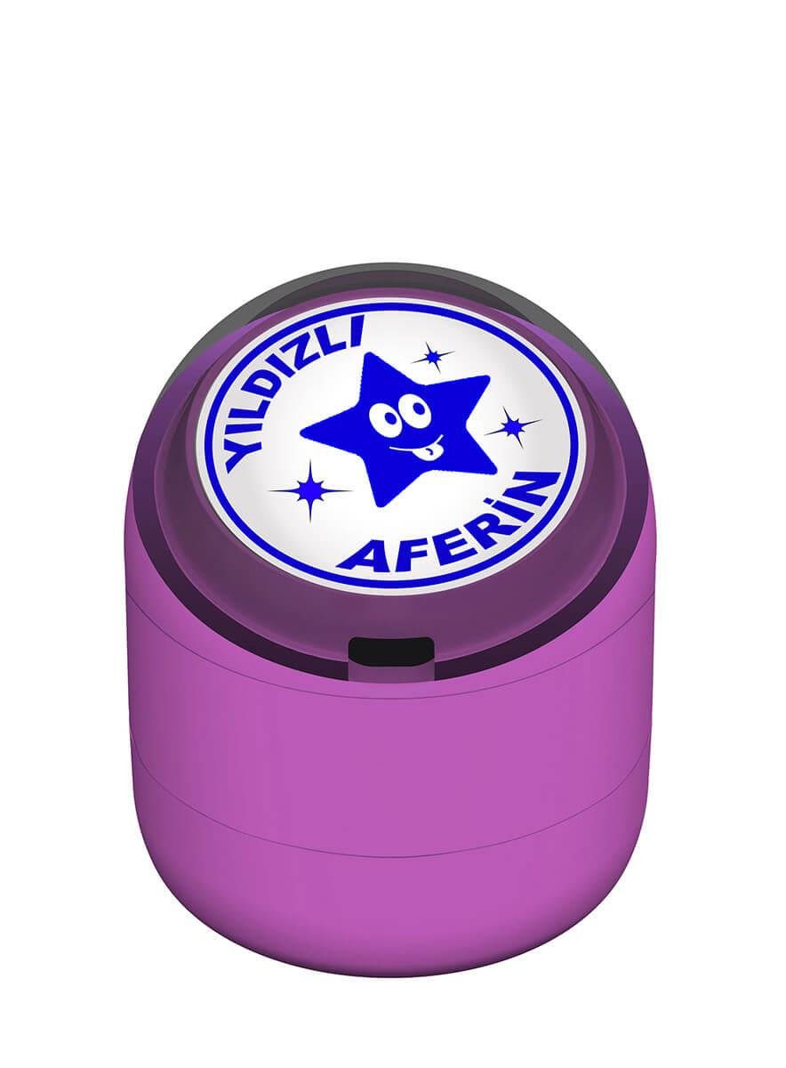 Yıldızlı Aferin Motivasyon Kaşesi 22mm Yuvarlak Teknobutik.com'da