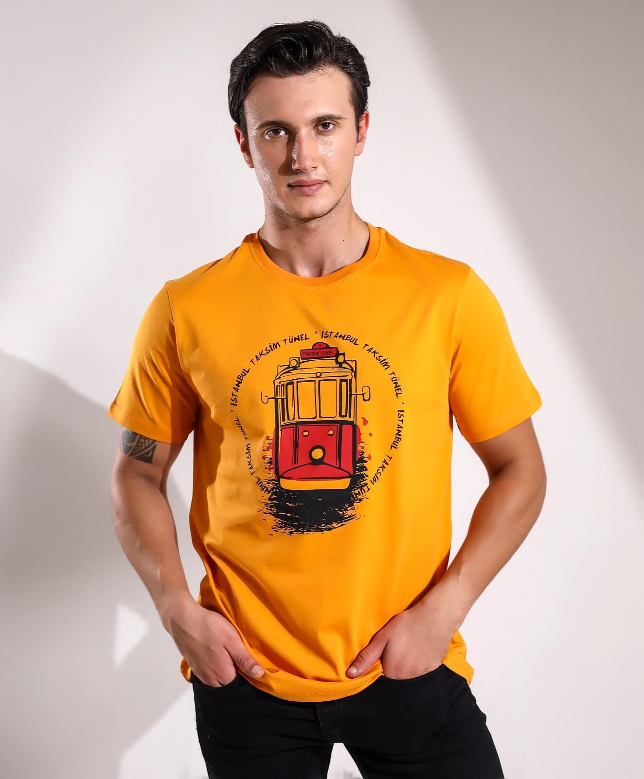 Taksim Tünel Baskılı Regular Kalıp Tişört Teknobutik.com'da