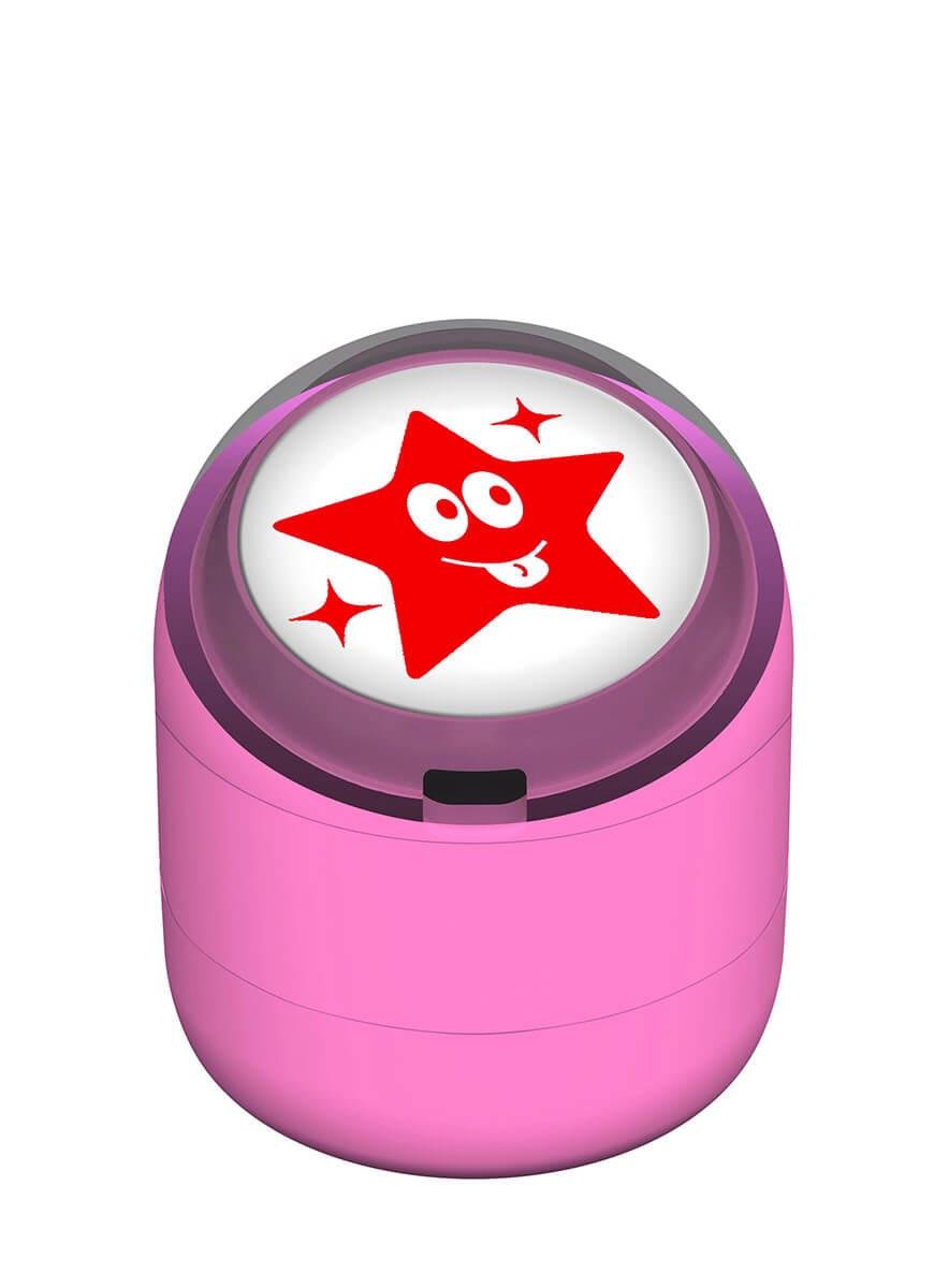 Şakacı Yıldız Emojili Motivasyon Kaşesi 22mm Yuvarlak Teknobutik.com'da