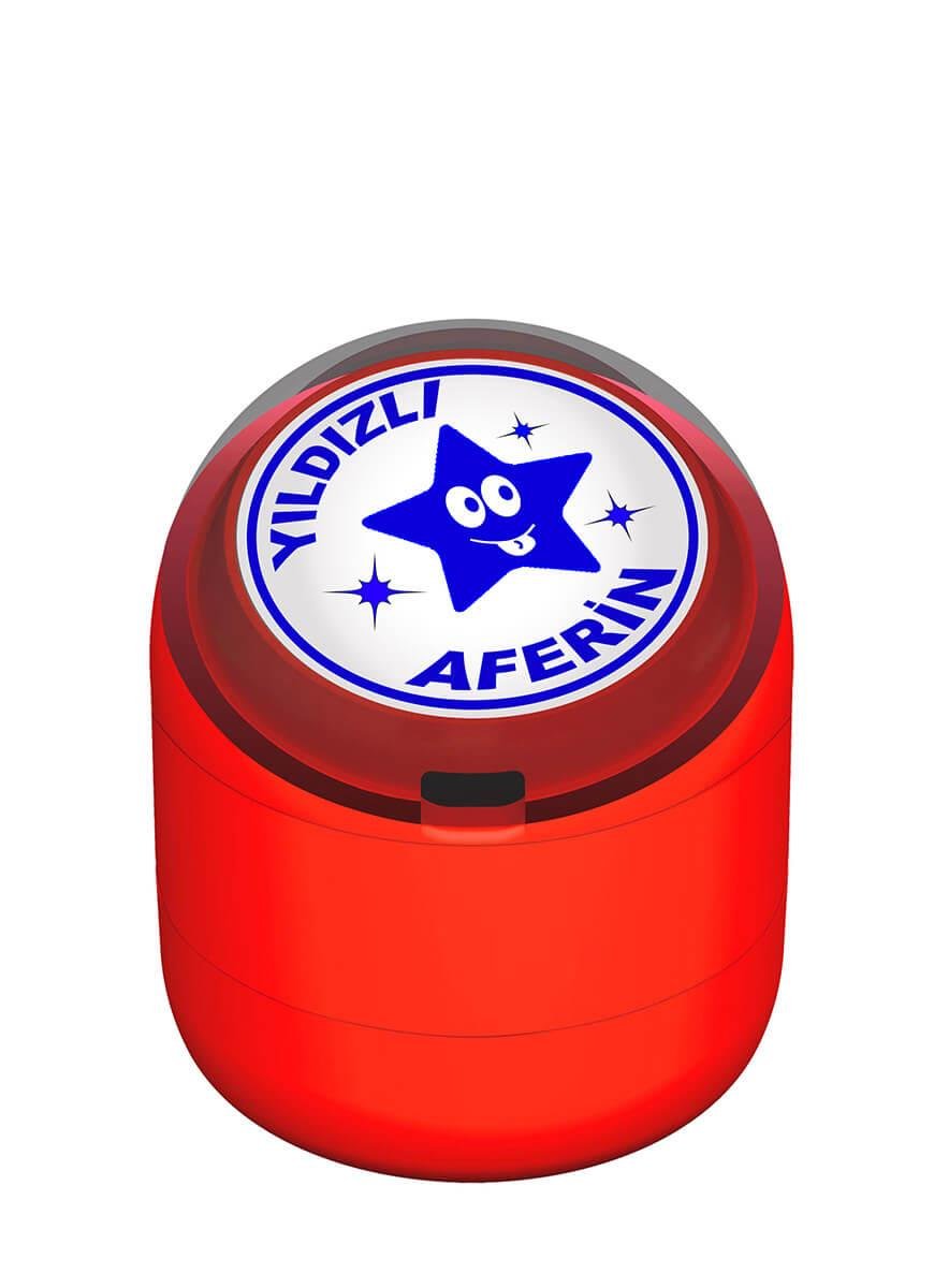 Yıldızlı Aferin Motivasyon Kaşesi 22mm Yuvarlak Teknobutik.com'da