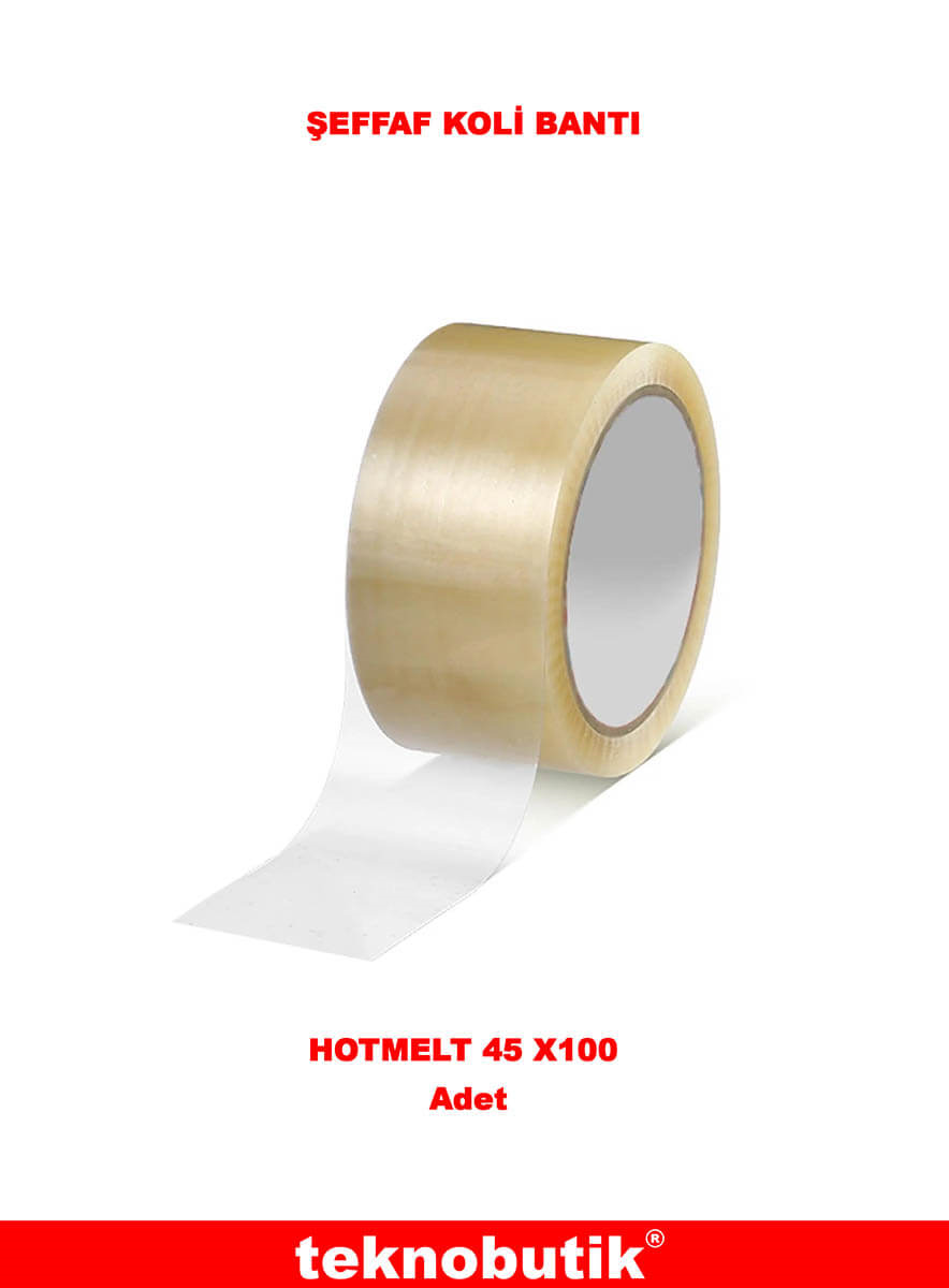 45x100 Hotmelt Şeffaf Koli Bantı Teknobutik.com'da