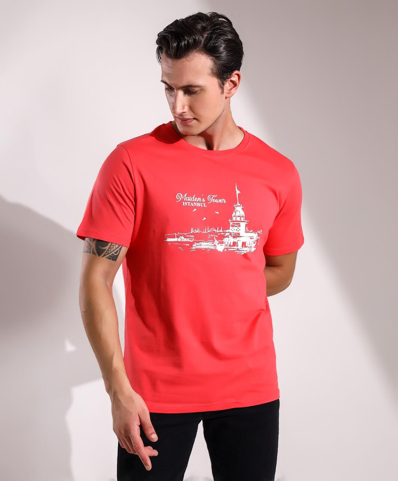 Maiden's Tower İstanbul Baskılı Regular Kalıp T-shirt Teknobutik.com'da