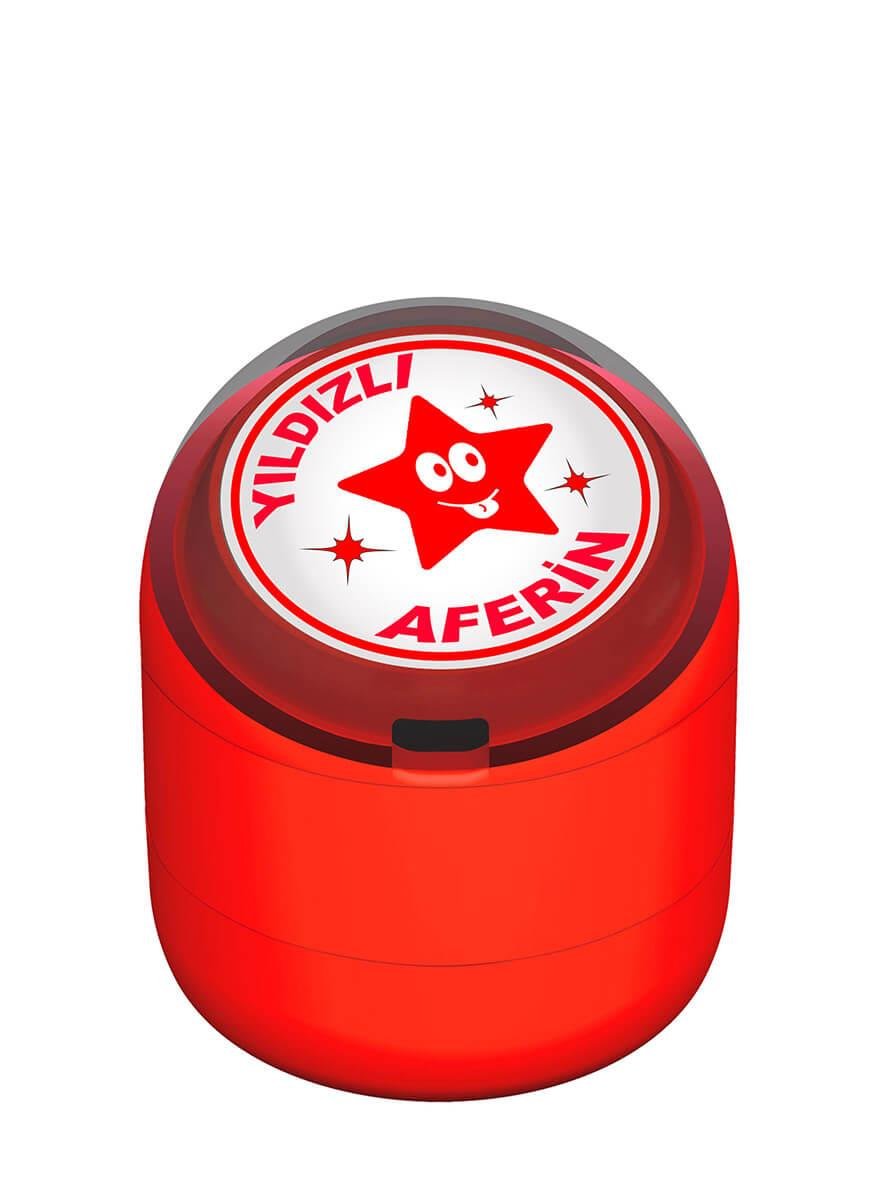 Yıldızlı Aferin Motivasyon Kaşesi 22mm Yuvarlak Teknobutik.com'da